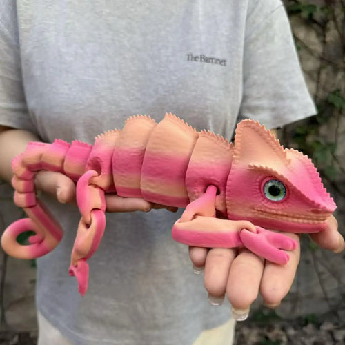 3D Printed Articulated Chameleon Toy - Realistic Jointed Figure