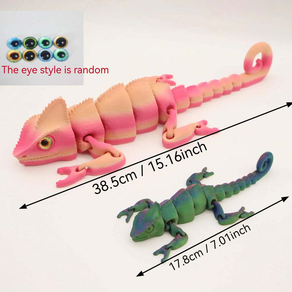 3D Printed Articulated Chameleon Toy - Realistic Jointed Figure