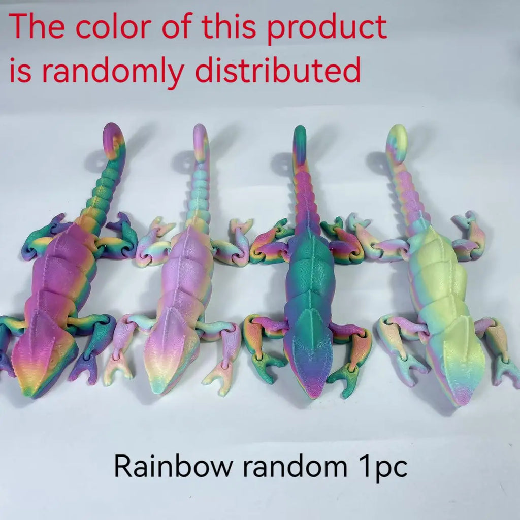 3D Printed Articulated Chameleon Toy - Realistic Jointed Figure