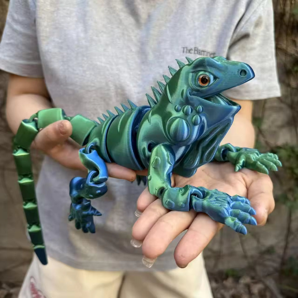 Vashine3D Articulated Lizard Action Figure — Flexible Crystal 3D Printed PLA Toy