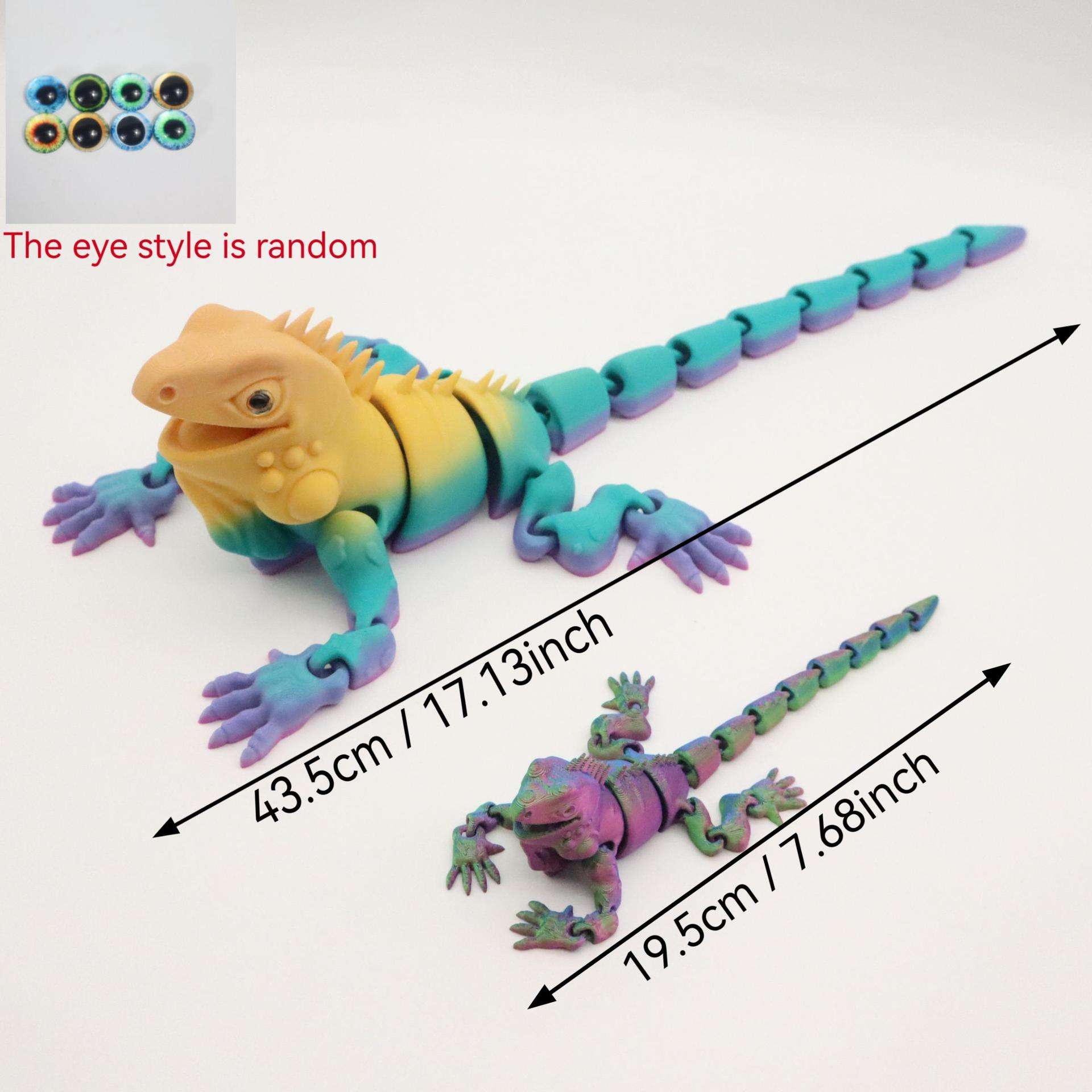 Vashine3D Articulated Lizard Action Figure — Flexible Crystal 3D Printed PLA Toy