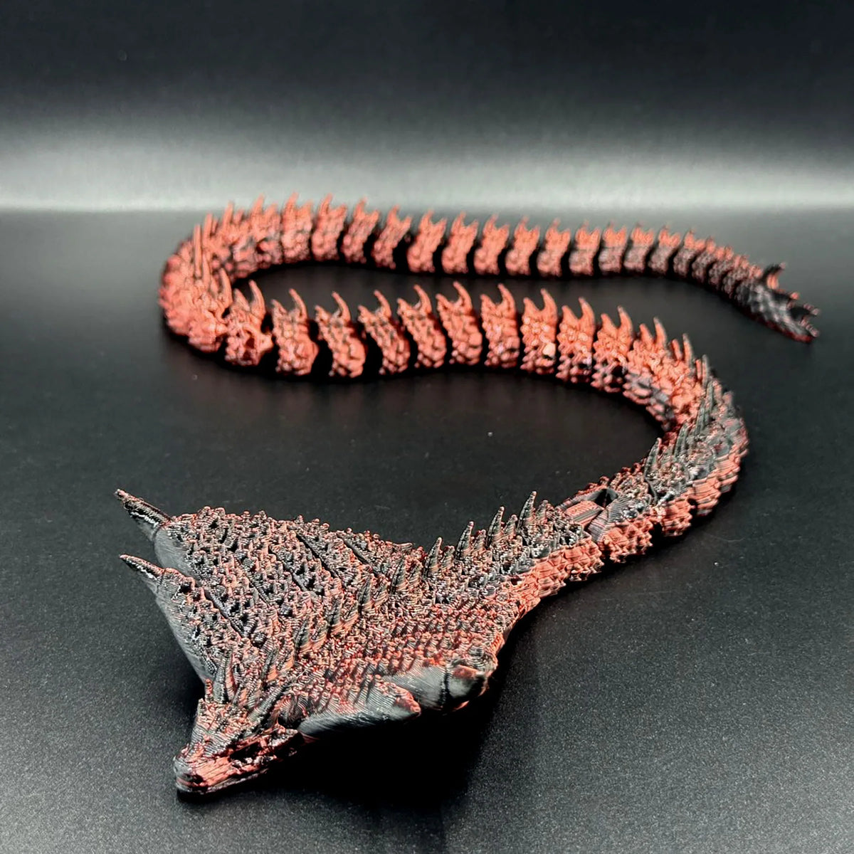 3D Printed Mythic Spiked Viper - 52cm Flexible Dragon Toy