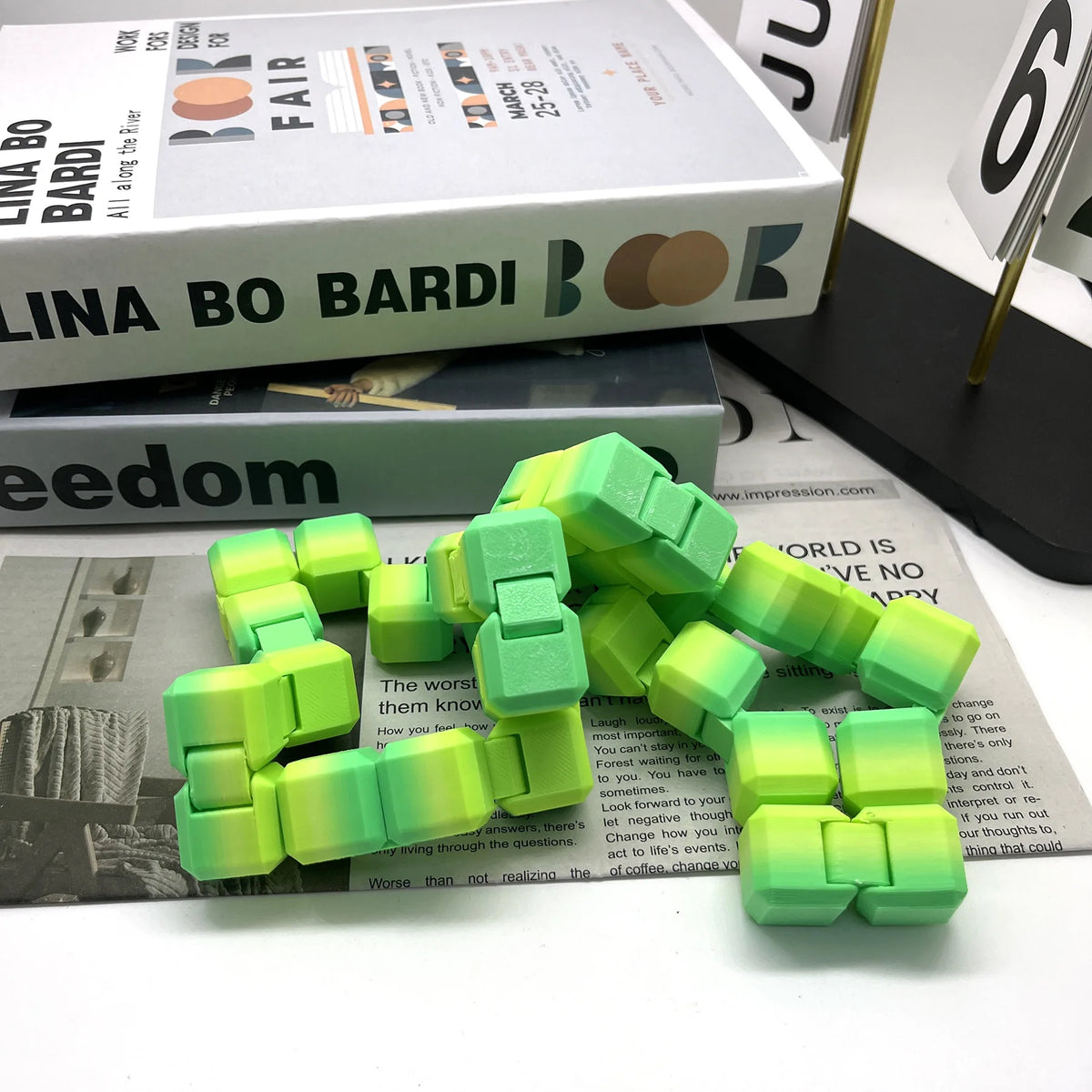 3D Printed Silk Rainbow Infinity Cube - Stress Relief Fidget Toy