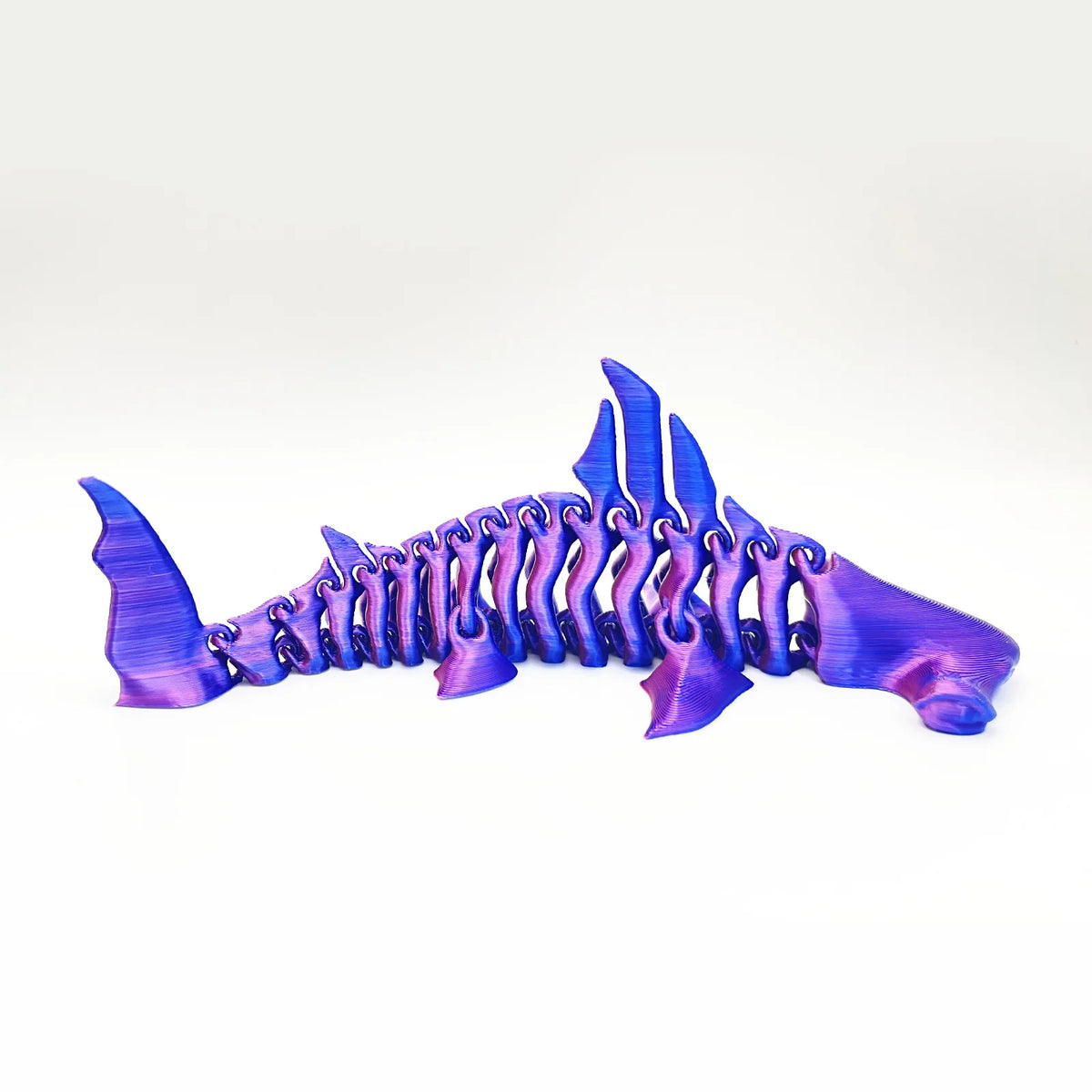 3D Printed Cyberpunk Skeleton Shark - Articulated Mecha Toy