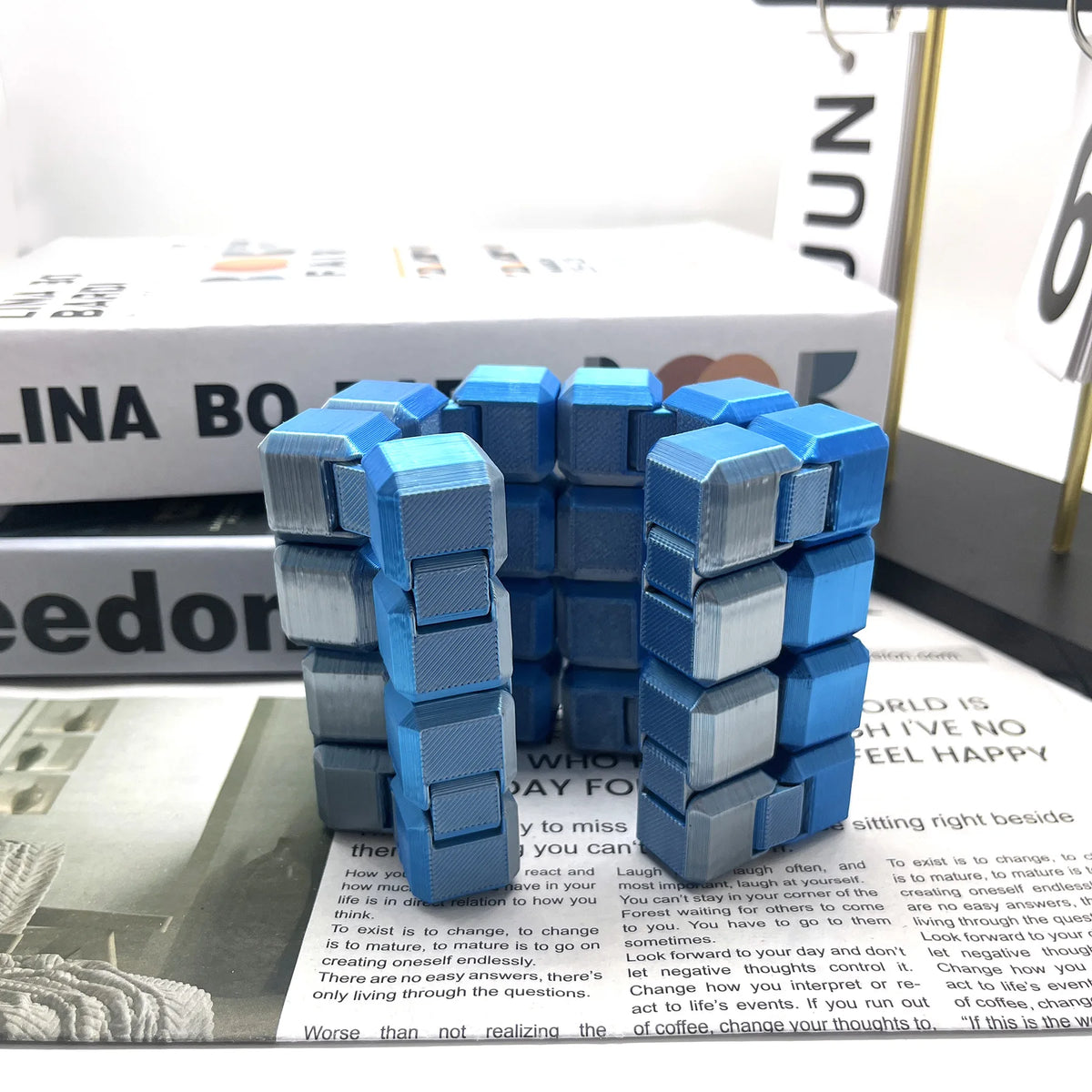3D Printed Silk Rainbow Infinity Cube - Stress Relief Fidget Toy