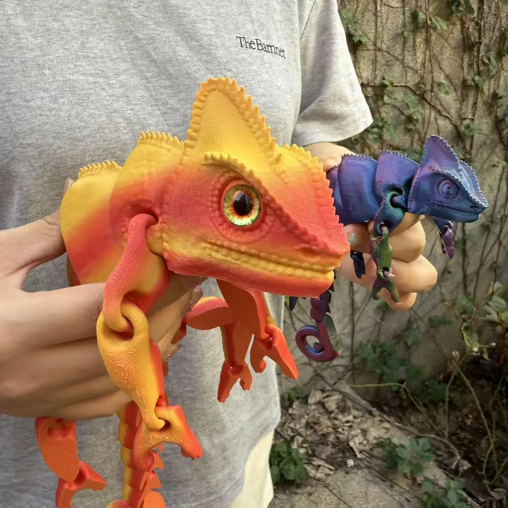 3D Printed Articulated Chameleon Toy - Realistic Jointed Figure