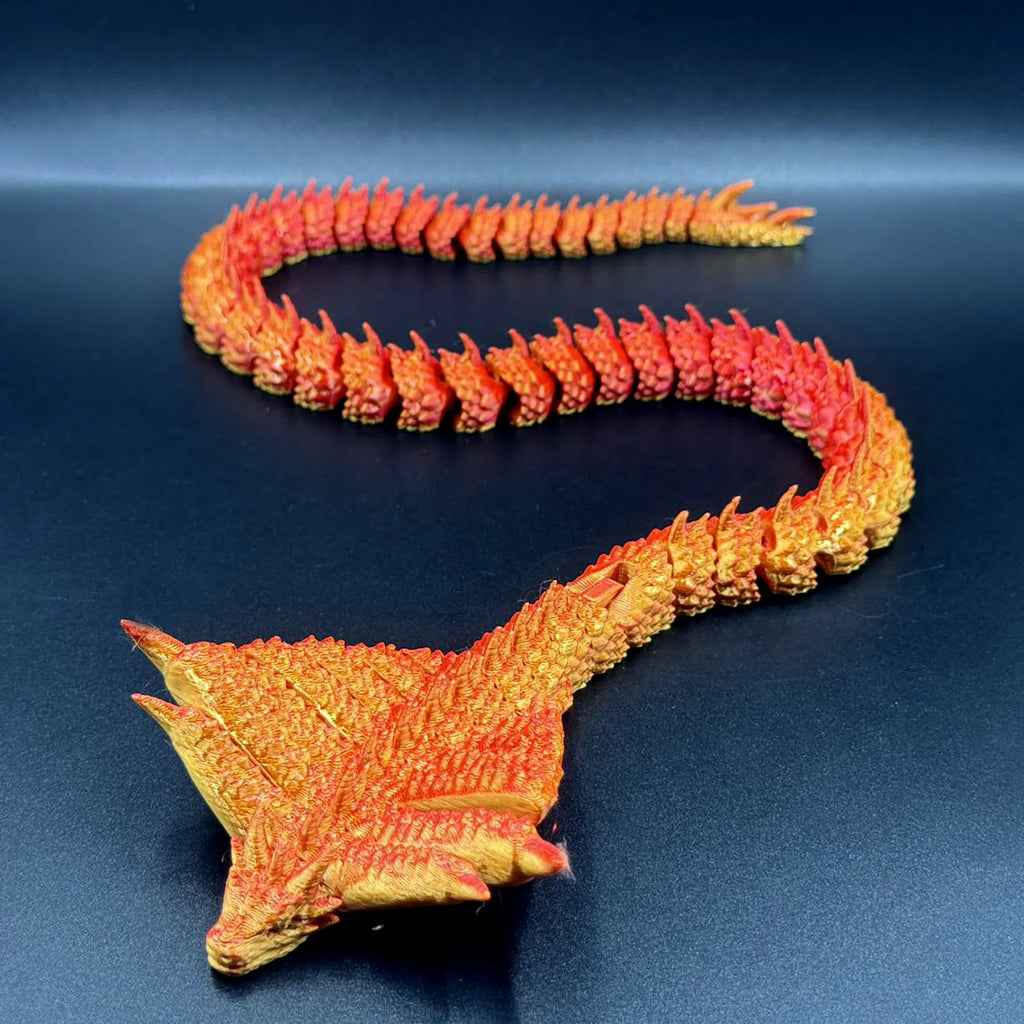3D Printed Mythic Spiked Viper - 52cm Flexible Dragon Toy