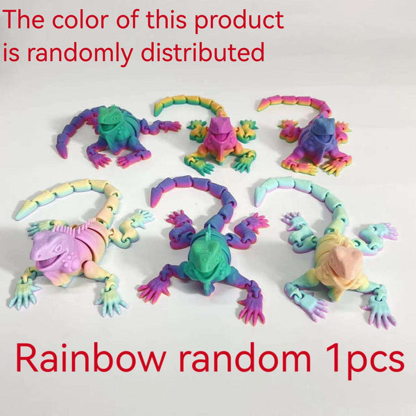 Vashine3D Articulated Lizard Action Figure — Flexible Crystal 3D Printed PLA Toy