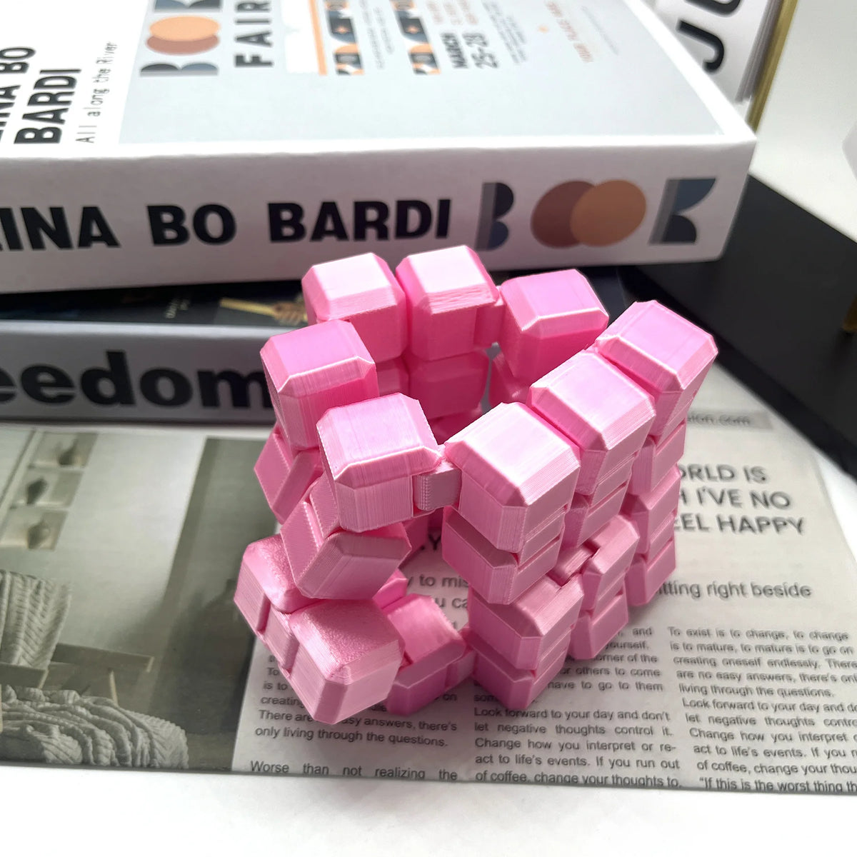 3D Printed Silk Rainbow Infinity Cube - Stress Relief Fidget Toy