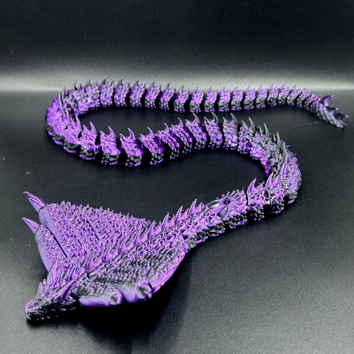 3D Printed Mythic Spiked Viper - 52cm Flexible Dragon Toy