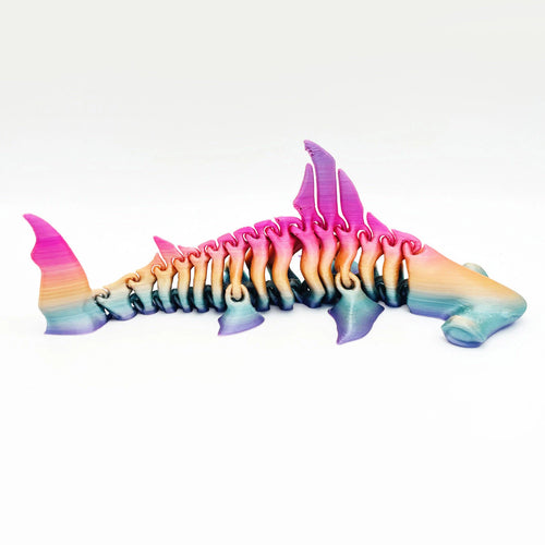 3D Printed Cyberpunk Skeleton Shark - Articulated Mecha Toy