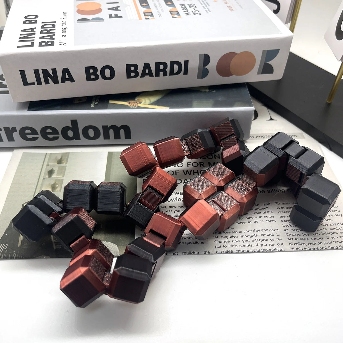 3D Printed Silk Rainbow Infinity Cube - Stress Relief Fidget Toy