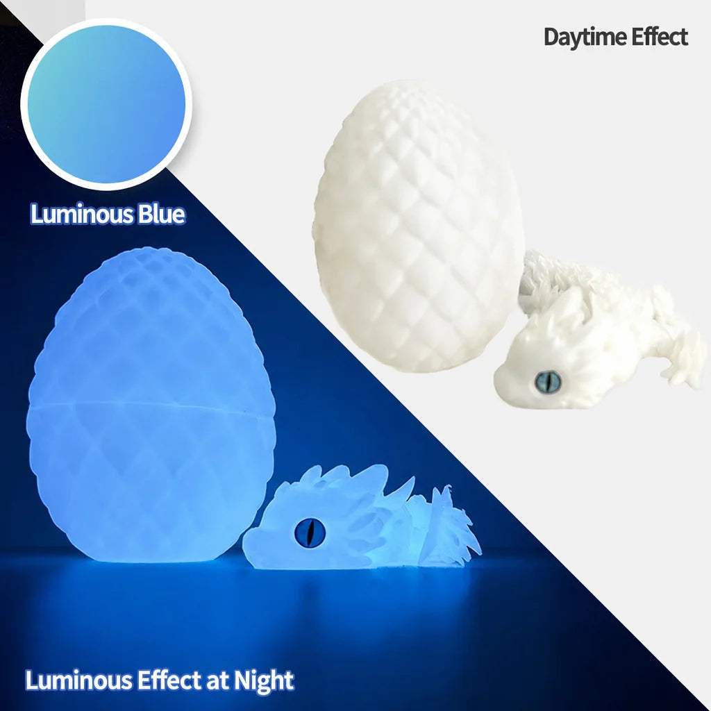 3D Printed Articulated Baby Dragon with Mystery Egg - Sensory Fidget Toy
