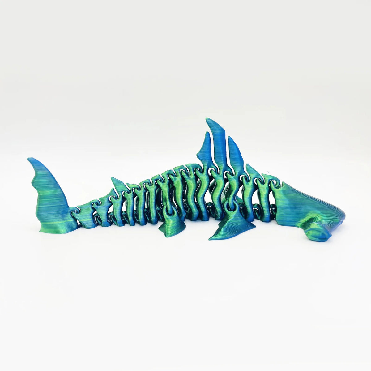 3D Printed Cyberpunk Skeleton Shark - Articulated Mecha Toy