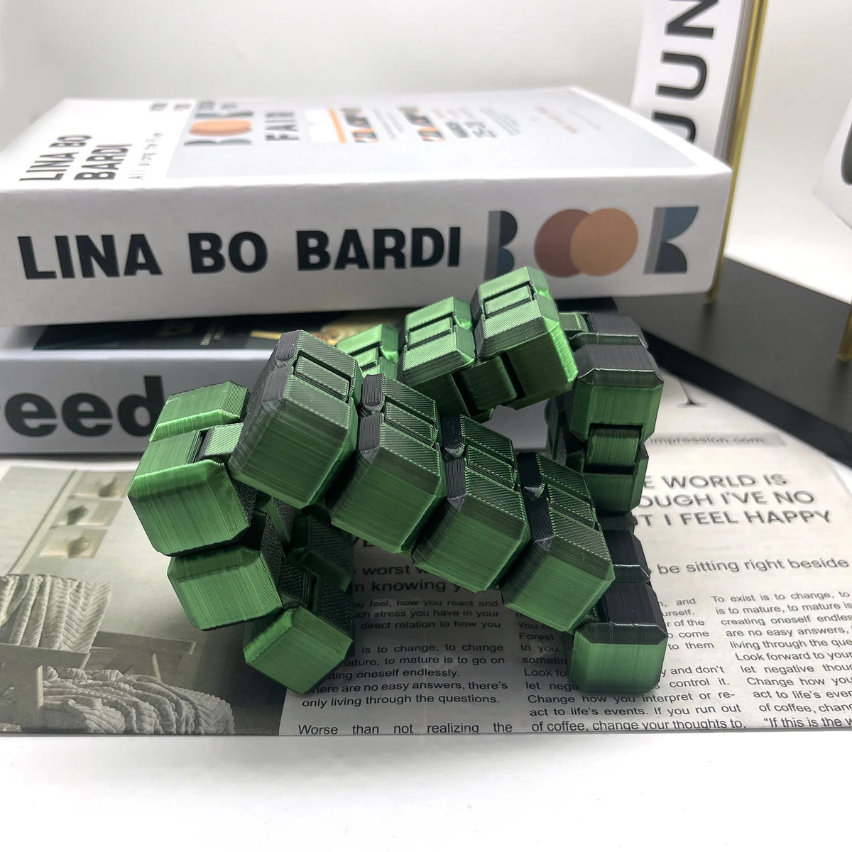 3D Printed Silk Rainbow Infinity Cube - Stress Relief Fidget Toy